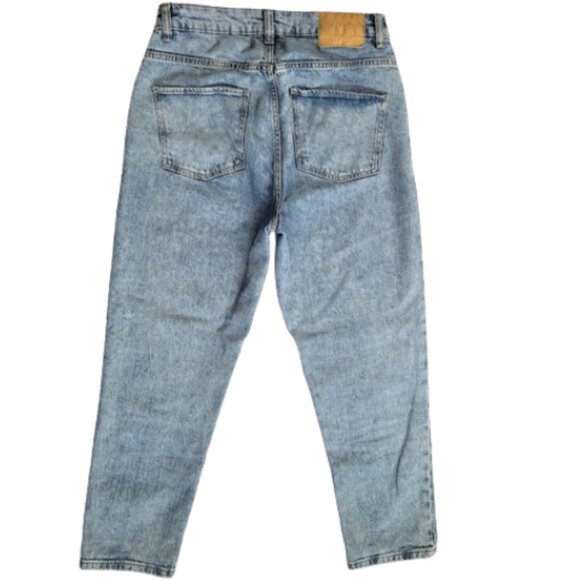 ZARA High Rise Light Wash Blue Denim Mom Jeans - Women's USA 8 - Picture 2 of 6